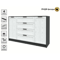 Тумба Тренд КТ-Т160 (Антрацит ЛДСП/ Дуб полярный ЛМДФ) Ш1600 В1020 Г451